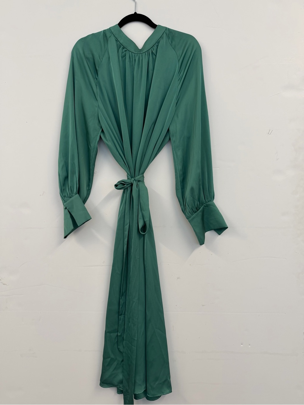 H&M Green Long Sleeve Tie-Front Dress